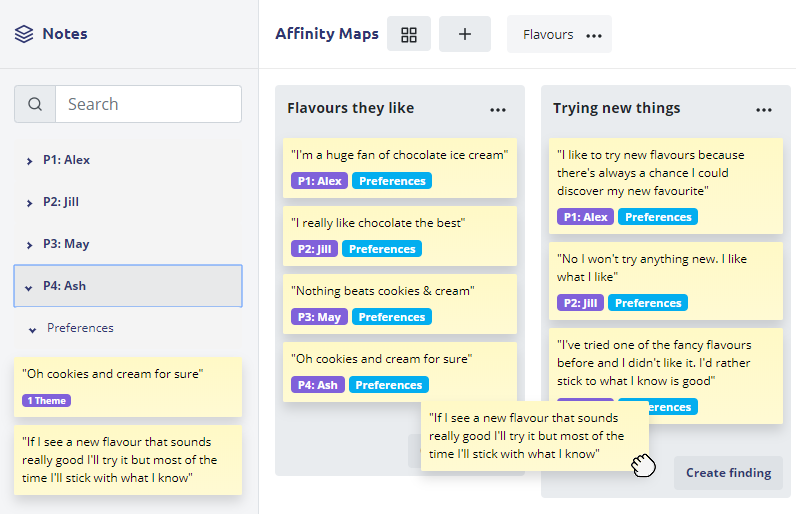 Creating an affinity diagram